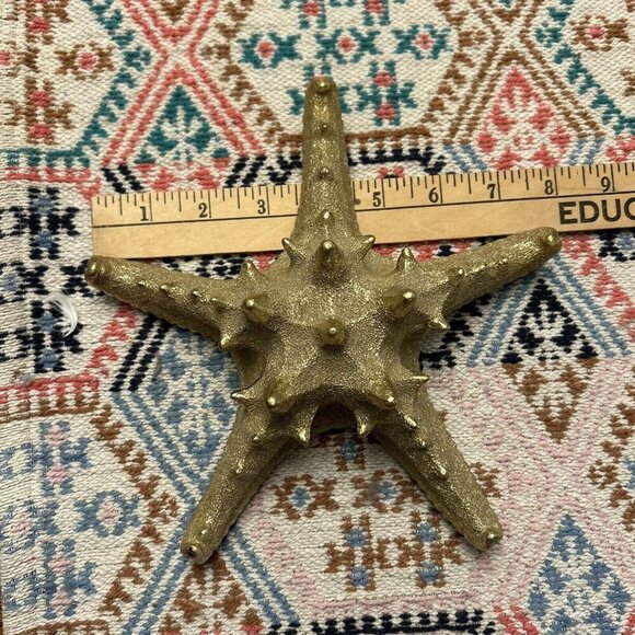 Large 8” Gold Tone Resin Starfish, Beach House, Ocean Coastal Decor - Picture 6 of 6